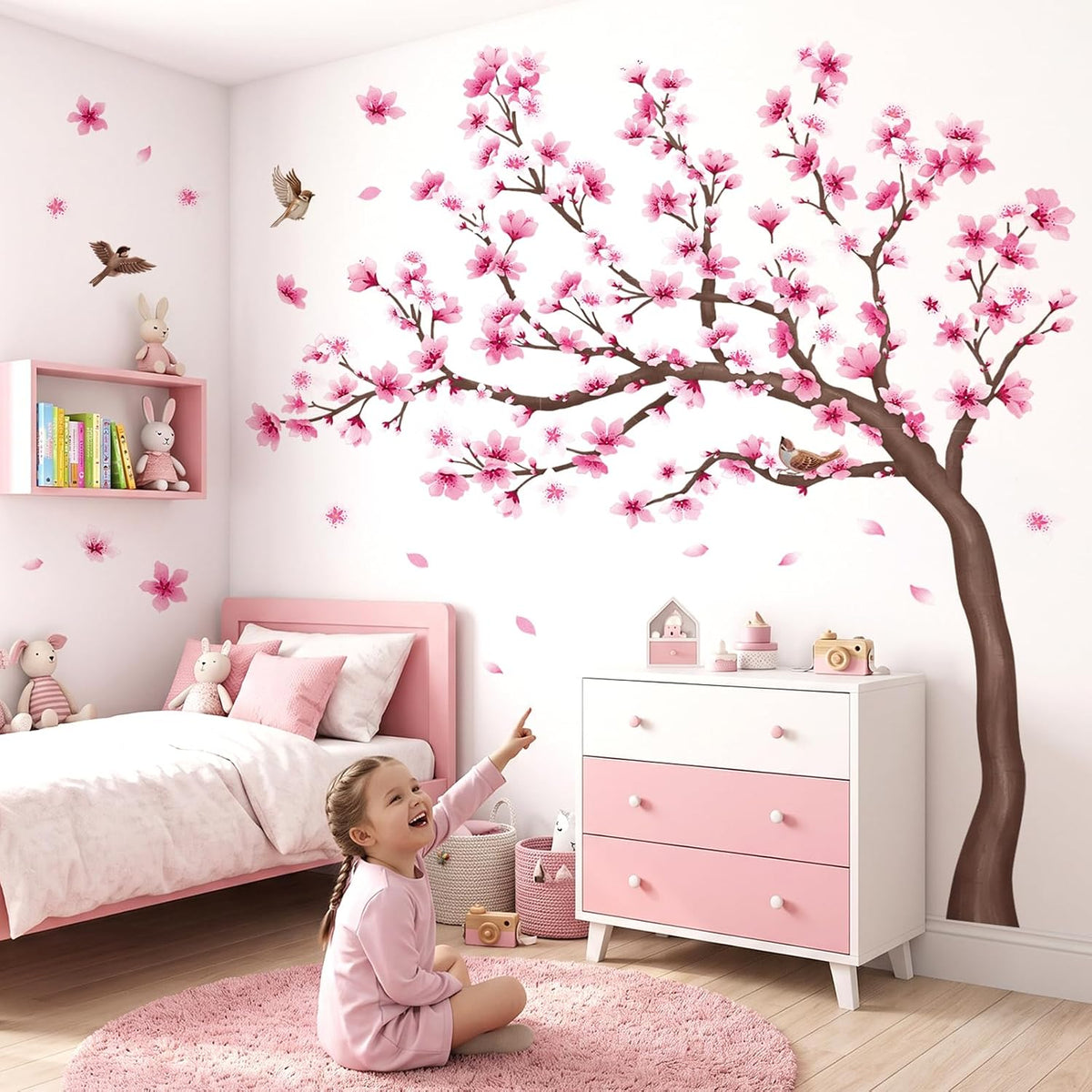 Cherry Blossom Tree Wall Decals Stickers Pink Wall Art (SG4-2431)