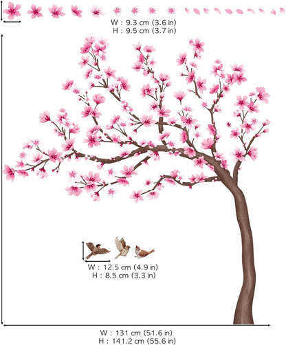 Cherry Blossom Tree Wall Decals Stickers Pink Wall Art (SG4-2431)