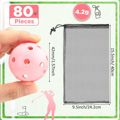80 Pcs Practice Golf Balls Plastic 42mm