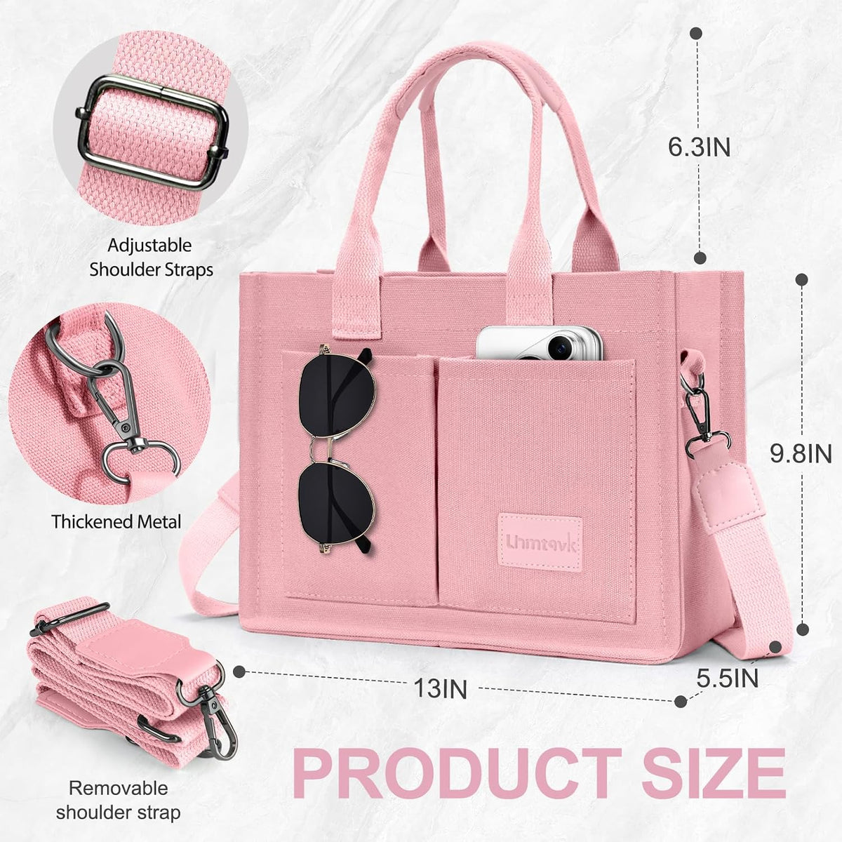 Canvas Tote Bag for Women, Work & Bible Study Handbag