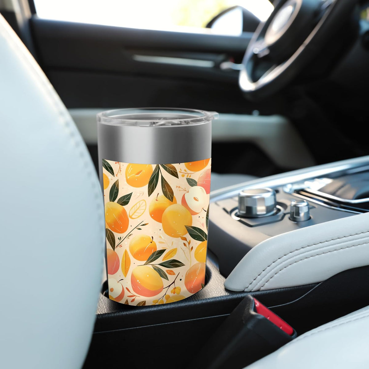 Peach Pattern Art Stainless Steel Insulated Tumbler
