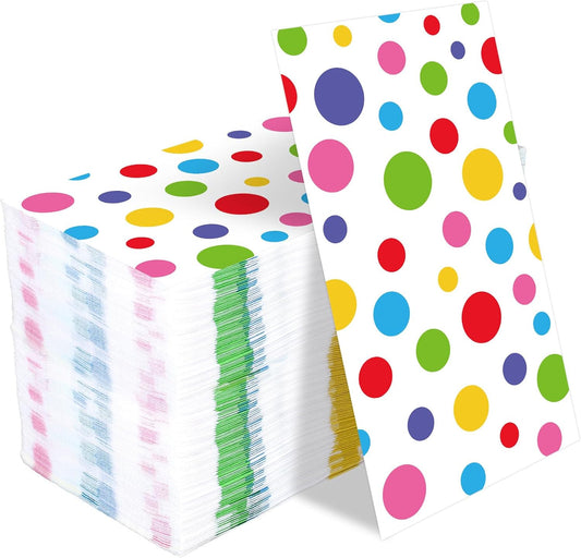 JarThenaAMCS 80Pcs Colorful Dots Guest Napkins Disposable Paper Npakins Dots Dinner Hand Towels for Home Kitchen Bathroom Wedding Baby Shower Birthday Holiday Party Supplies Table Decor