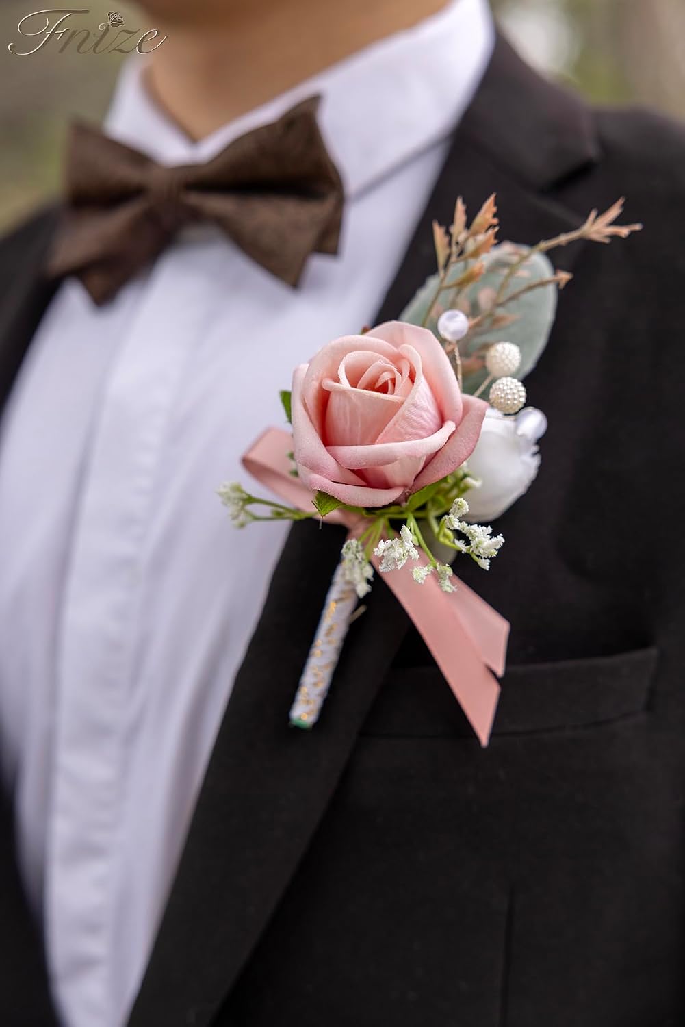 Pink Boutonniere for Men Set of 6 Groom Groomsmen Wedding Flower