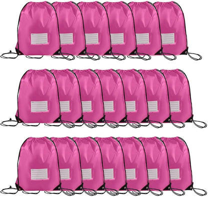 20 Pcs Drawstring Bags,Bulk Draw String Backpack, DIY Gym Sports Cinch Bag Sackpack for Women Men, Pink