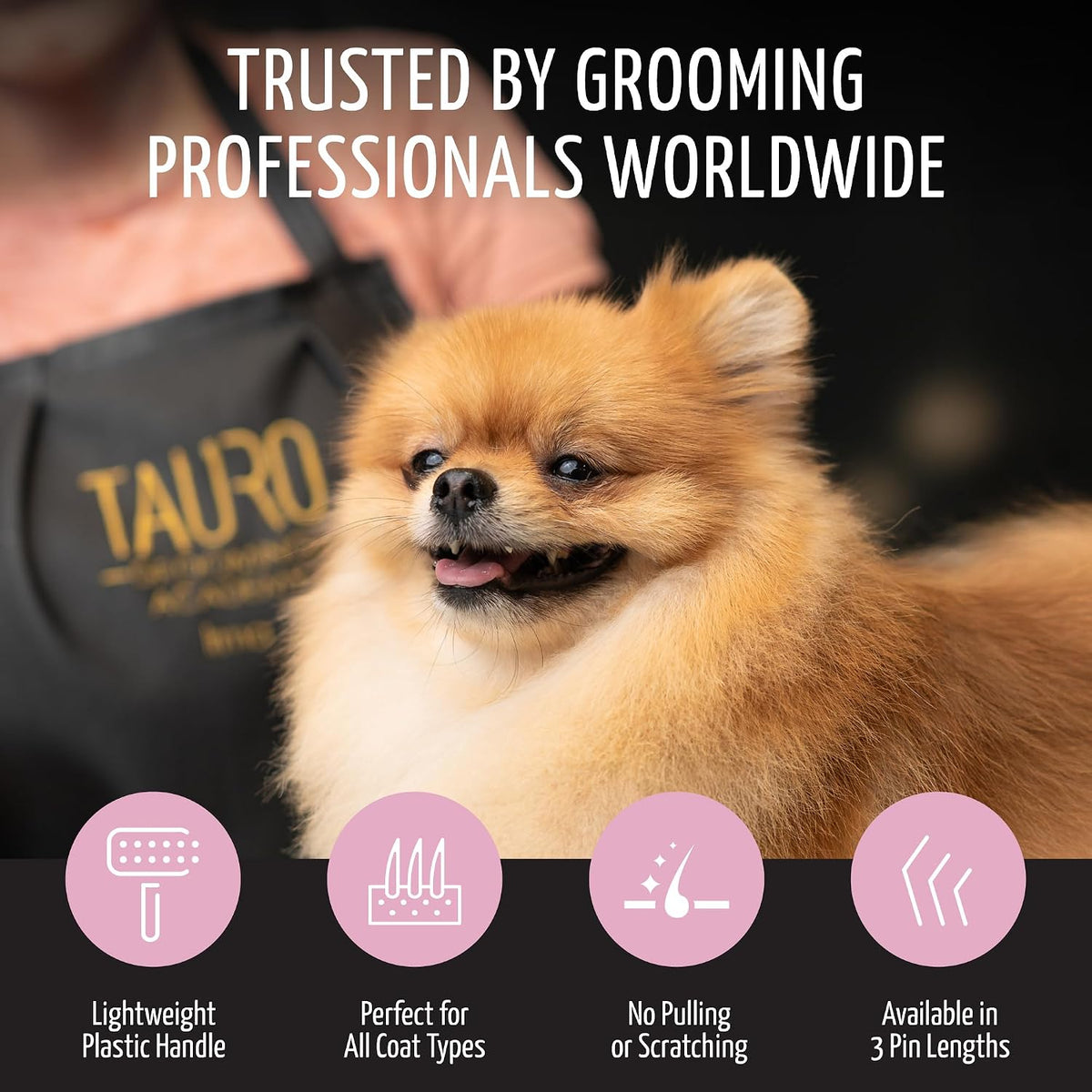 Deshedding Slicker Brush for Dogs & Cats, Small (S), Pink