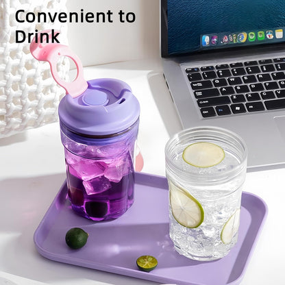 16oz Trendy Reusable Portable Tumbler, Leakproof Cup with Carry Strap(Pink)