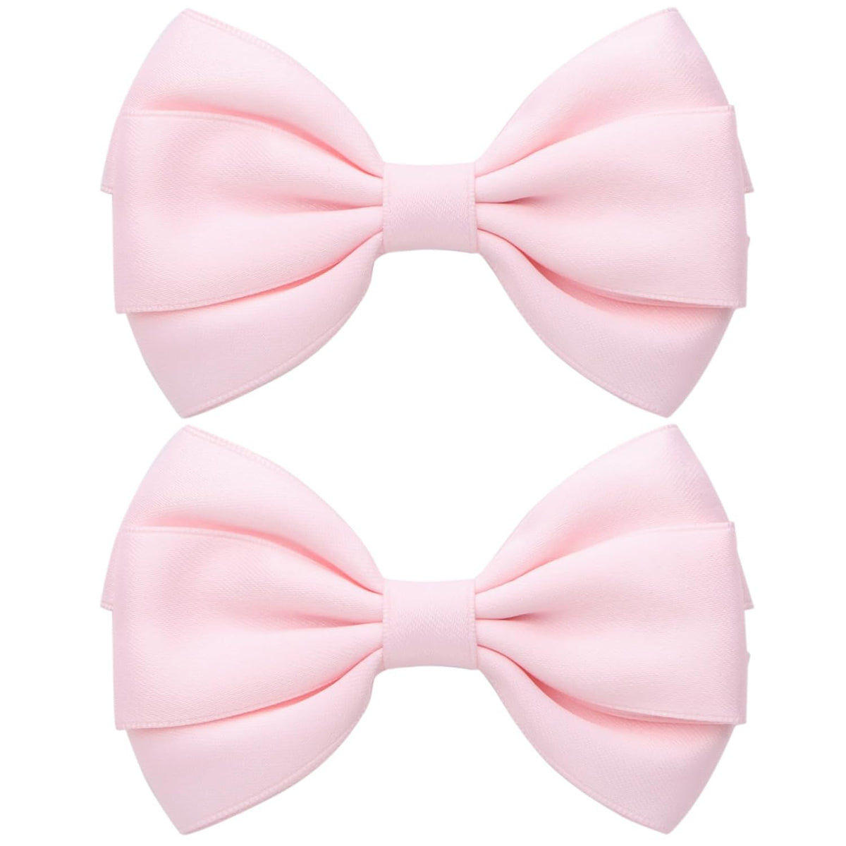 4.5 Inches Hair Bows for Girls Thick Ribbon Boutique Alligator Clips Hair Accessories for Baby Girls Toddlers Kids Teens 2 Pcs (Light Pink)