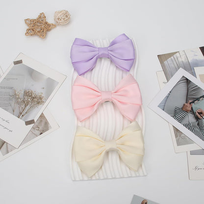 4.5 Inches Hair Bows for Girls Thick Ribbon Boutique Alligator Clips Hair Accessories for Baby Girls Toddlers Kids Teens 2 Pcs (Light Pink)