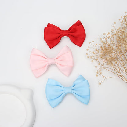 4.5 Inches Hair Bows for Girls Thick Ribbon Boutique Alligator Clips Hair Accessories for Baby Girls Toddlers Kids Teens 2 Pcs (Light Pink)