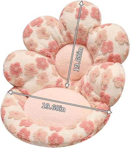 Flower Chair Cushion with Backrest Comfortable Office Chair Pad Student Dormitory Seat Cushion for Sedentary Group Home Decor