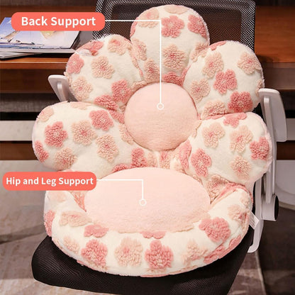 Flower Chair Cushion with Backrest Comfortable Office Chair Pad Student Dormitory Seat Cushion for Sedentary Group Home Decor