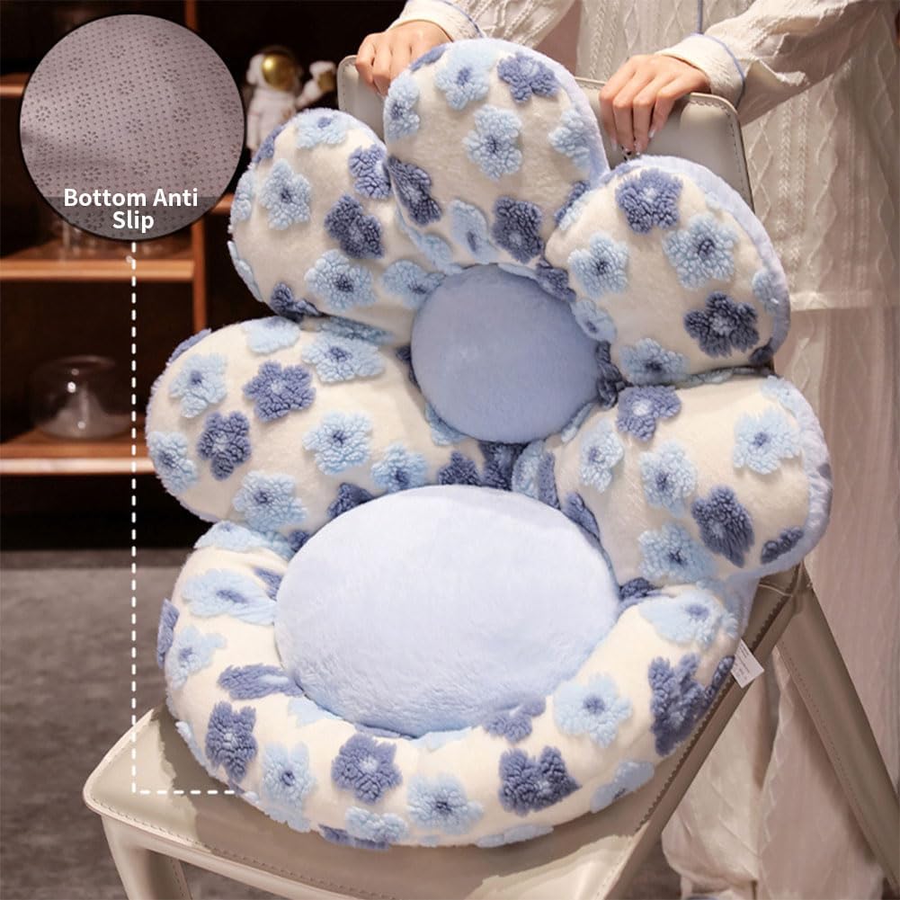 Flower Chair Cushion with Backrest Comfortable Office Chair Pad Student Dormitory Seat Cushion for Sedentary Group Home Decor