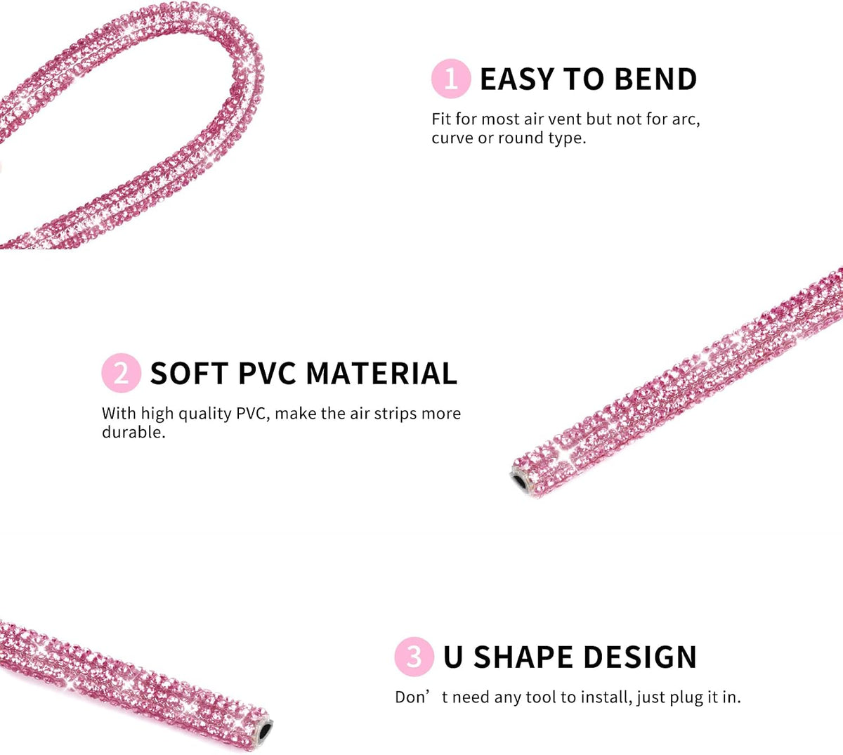 Bling Car Accessories for Women Bling Air Vent Outlet Trim Strip