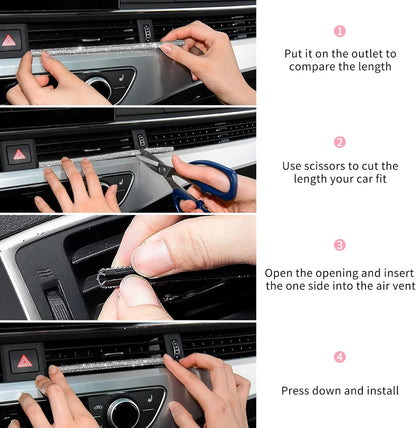 Bling Car Accessories for Women Bling Air Vent Outlet Trim Strip