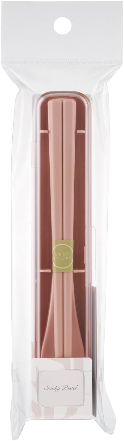 TAC1-A Slim Trio Set Bento Chopsticks, Spoon, Fork, 7.1 inches (18 cm), Dishwasher Safe, Made in Japan, Smoky Pink