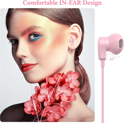 USB C Headphones for iPhone 17 16 15 Pro Max/iPad Air Earbuds Pink
