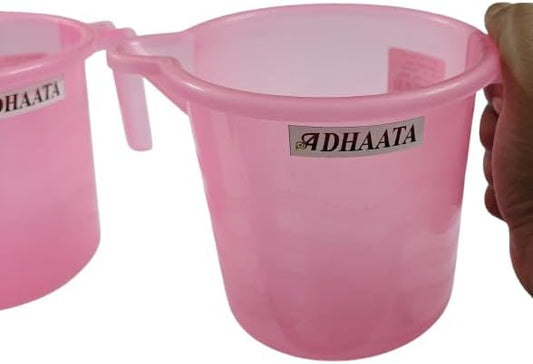 Bathing Mug, 1.5 Liter Capacity, Certified Water Bath Mug, LAHER (Pack of 2) (PINK)