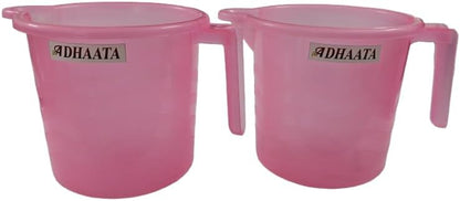 Bathing Mug, 1.5 Liter Capacity, Certified Water Bath Mug, LAHER (Pack of 2) (PINK)