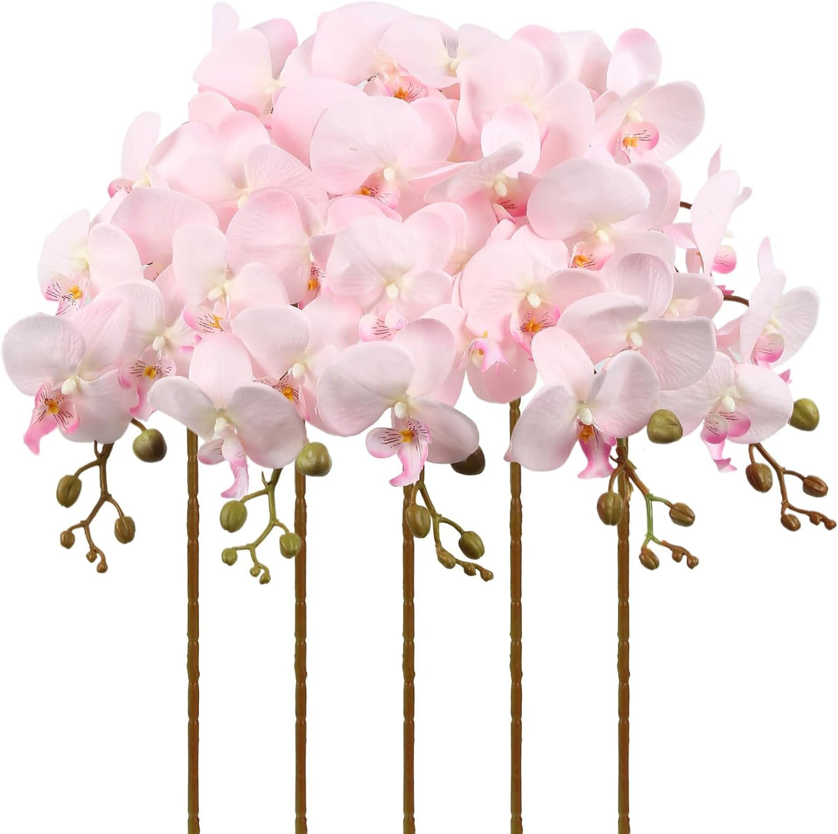 5 PCS Light Pink Faux Orchid Stems 35.4" Fake Orchids Pink Flowers Silk Orchids That Look Real for Vase for Bridal Shower Home Party Wedding Decoration (Light Pink)