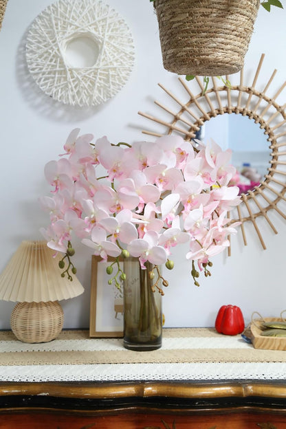 5 PCS Light Pink Faux Orchid Stems 35.4" Fake Orchids Pink Flowers Silk Orchids That Look Real for Vase for Bridal Shower Home Party Wedding Decoration (Light Pink)