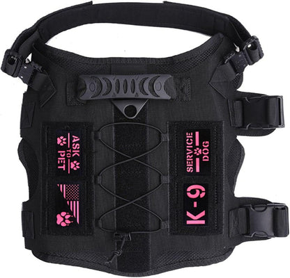 4 Pack Reflective Service Dog Ask to Pet k-9 Tactical Patchs Hook-Fastener Backing (Glow in Dark-Mix-Pink)