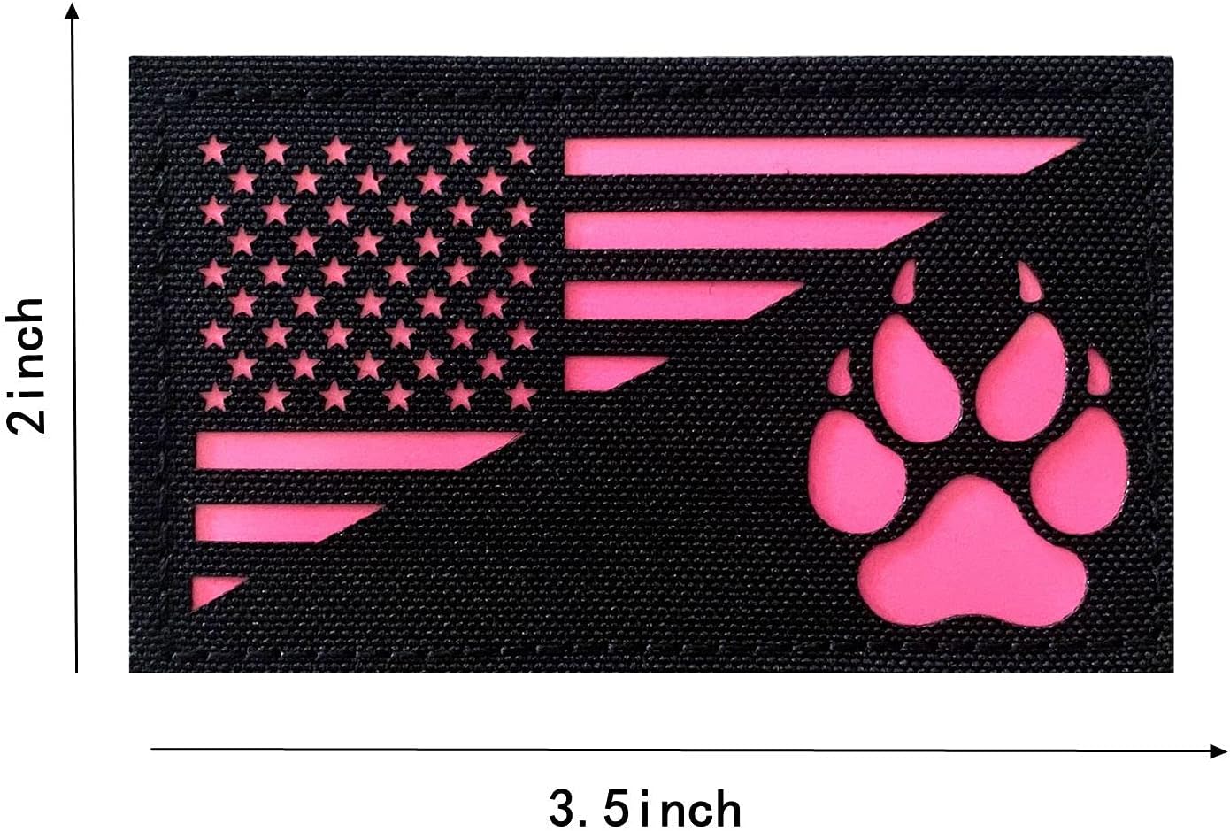 4 Pack Reflective Service Dog Ask to Pet k-9 Tactical Patchs Hook-Fastener Backing (Glow in Dark-Mix-Pink)