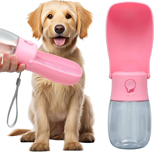 Portable Dog Water Bottle 10oz Pink
