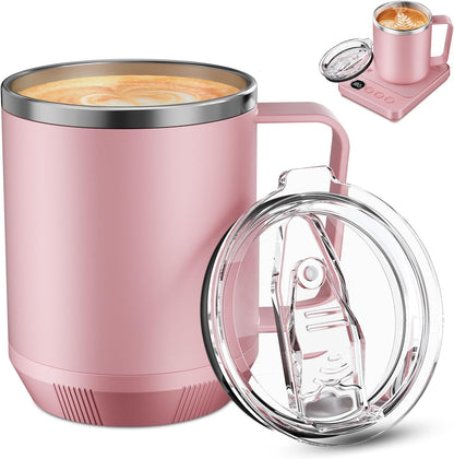 16oz Heated Coffee Mug for Cup Warmer, 304SS Flat Bottom for Rapid Heating