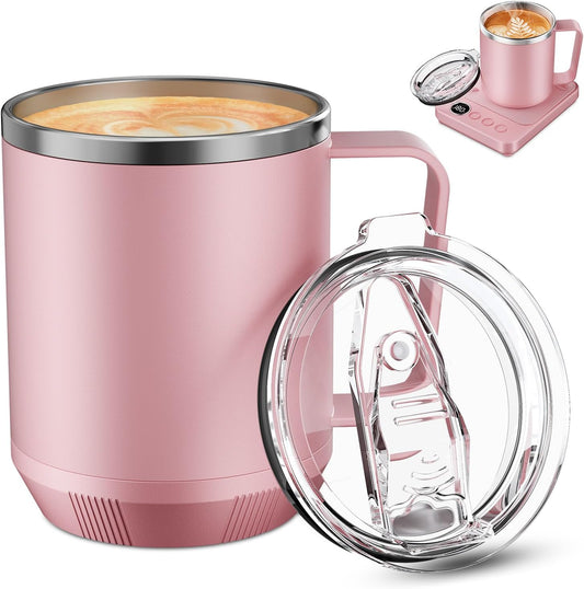 16oz Heated Coffee Mug for Cup Warmer, 304SS Flat Bottom for Rapid Heating