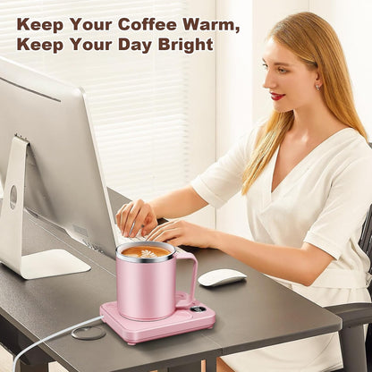 16oz Heated Coffee Mug for Cup Warmer, 304SS Flat Bottom for Rapid Heating