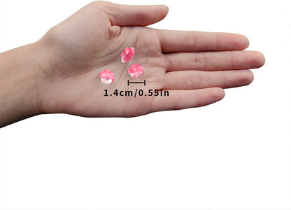300 Pcs Acrylic Ice Rocks Crystals Gems, Bulk Fake Crystals, Plastic Diamonds for Vase Filler Wedding Decoration Table Scatter Party Arts Crafts Display (Pink)