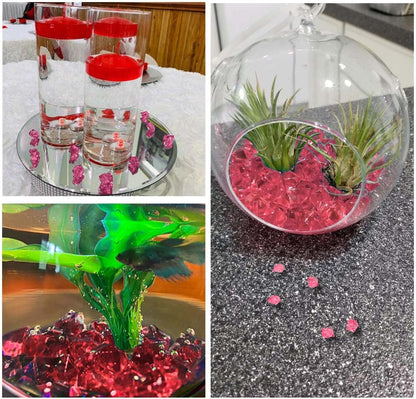 300 Pcs Acrylic Ice Rocks Crystals Gems, Bulk Fake Crystals, Plastic Diamonds for Vase Filler Wedding Decoration Table Scatter Party Arts Crafts Display (Pink)