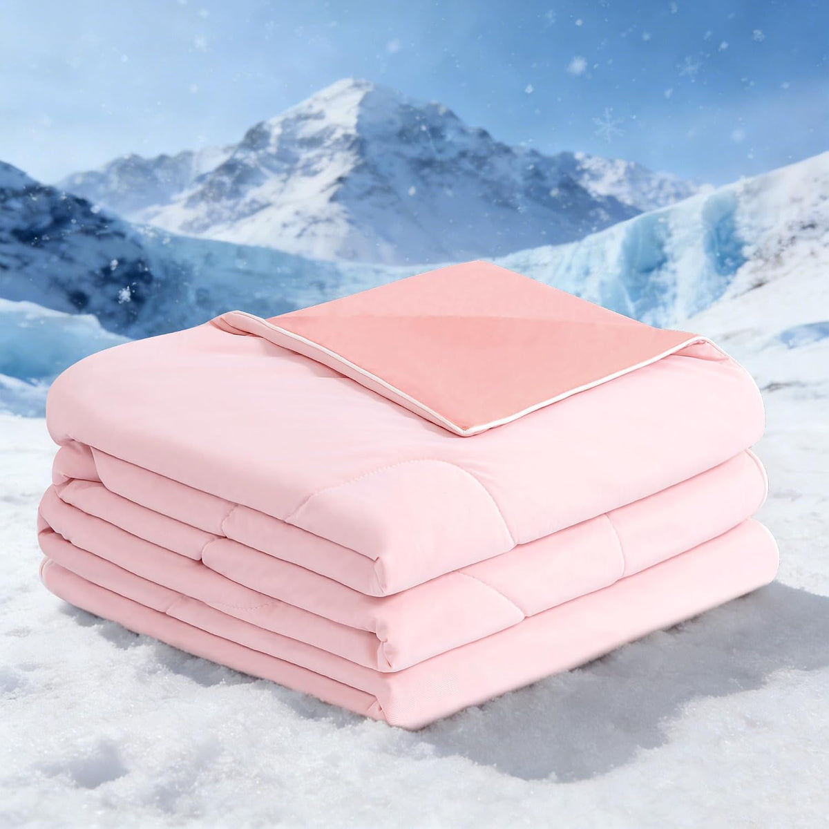 Cooling Comforter Queen Size Cool Blanket for Hot Sleepers (Pink)