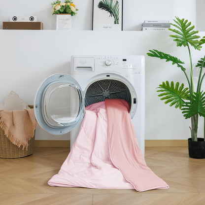 Cooling Comforter Queen Size Cool Blanket for Hot Sleepers (Pink)