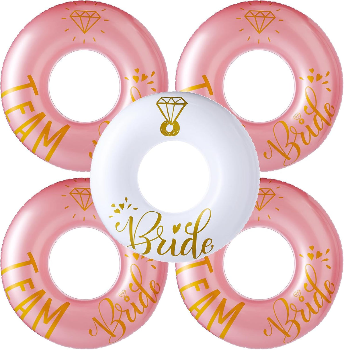 5 Pcs Bride Pool Float Funny Bachelorette Party Decorations Inflatable Pool Tubes for Adults 48'' Team Bridal Pool Floaties Party Favors for Bachelorette Bridal Shower Party