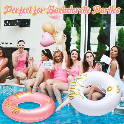 5 Pcs Bride Pool Float Funny Bachelorette Party Decorations Inflatable Pool Tubes for Adults 48'' Team Bridal Pool Floaties Party Favors for Bachelorette Bridal Shower Party