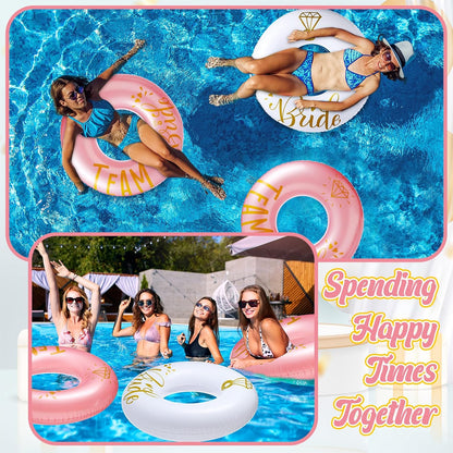 5 Pcs Bride Pool Float Funny Bachelorette Party Decorations Inflatable Pool Tubes for Adults 48'' Team Bridal Pool Floaties Party Favors for Bachelorette Bridal Shower Party