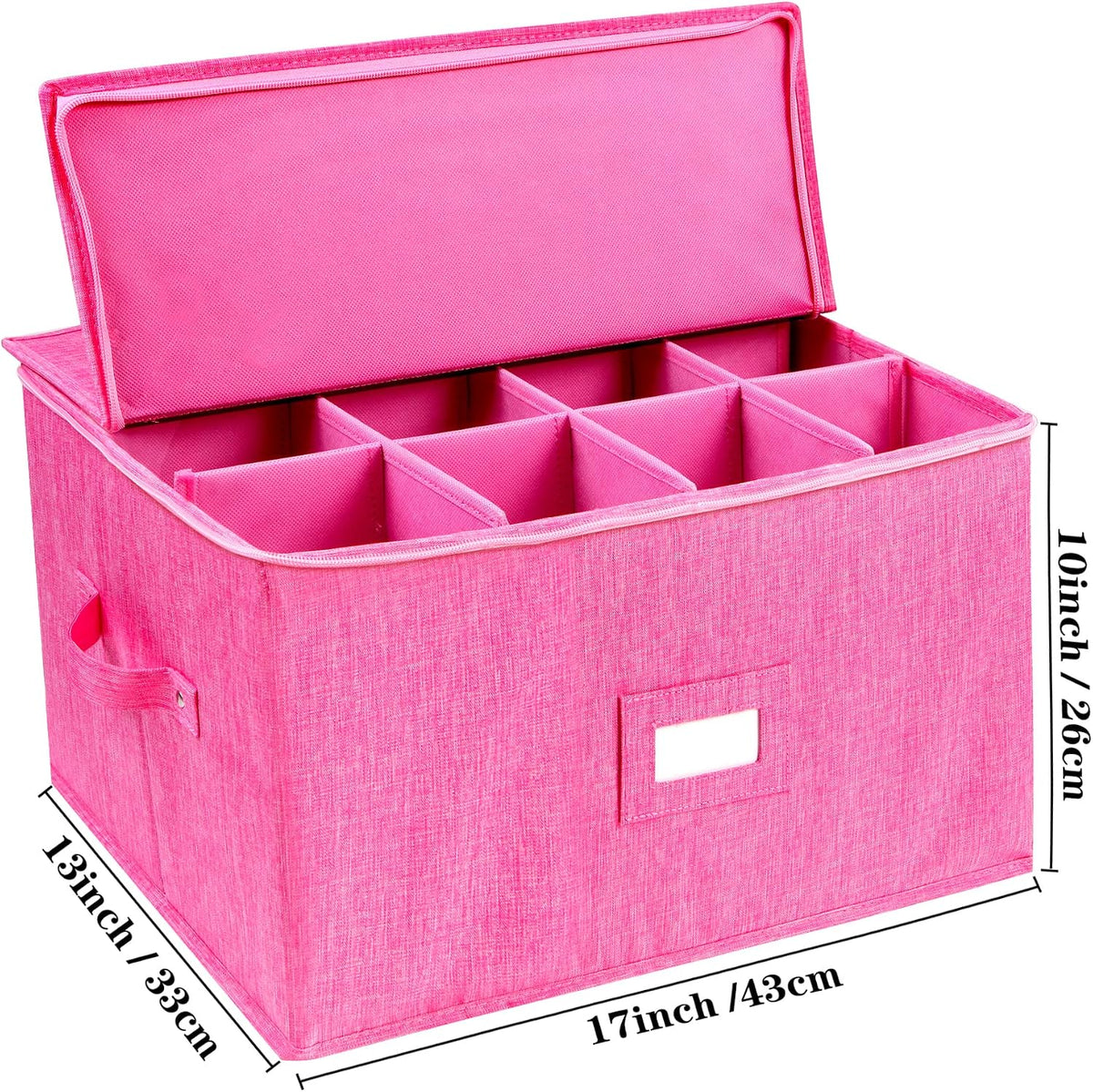 Wine Glass Storage Box, Stemware Storage Containers Cases with Dividers