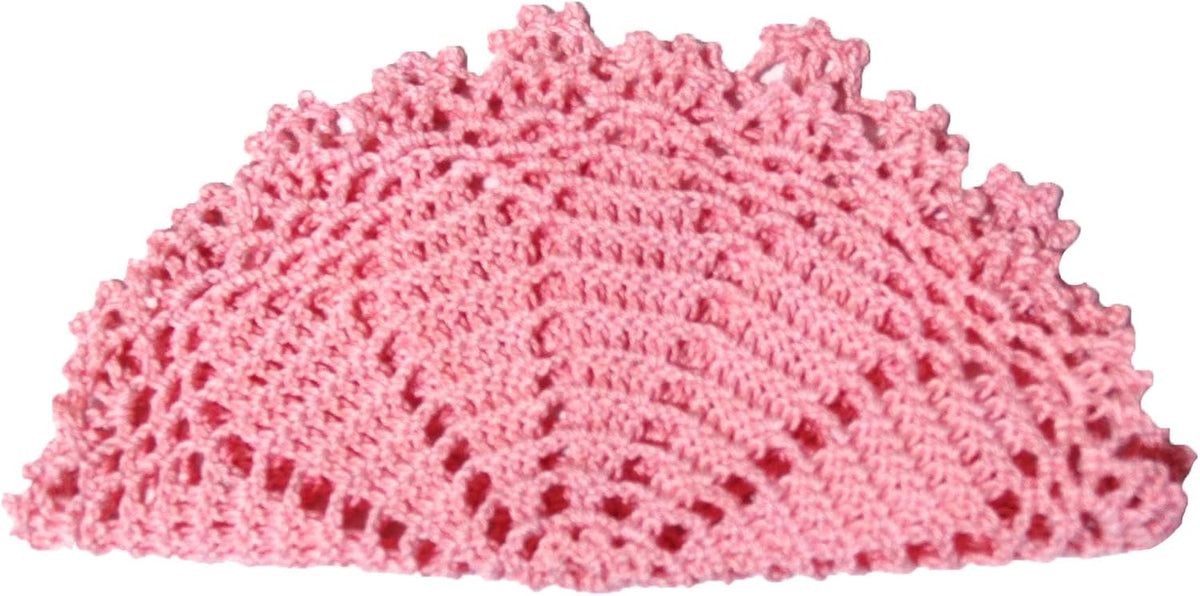 Anniversary Mother's Day 2 PCS 6" to 7.8" Lace Doilies Handmade Round Crochet Daisy Flower Coasters Table Placemats Vase Pads Mats (Pink)