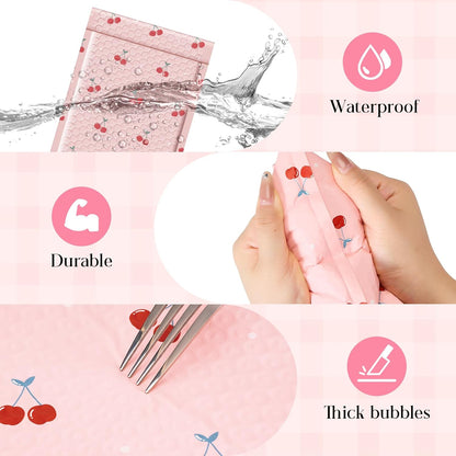 Cute Bubble Mailers 6x10 Inch 100 Pack Cherry Pink Padded Mailers