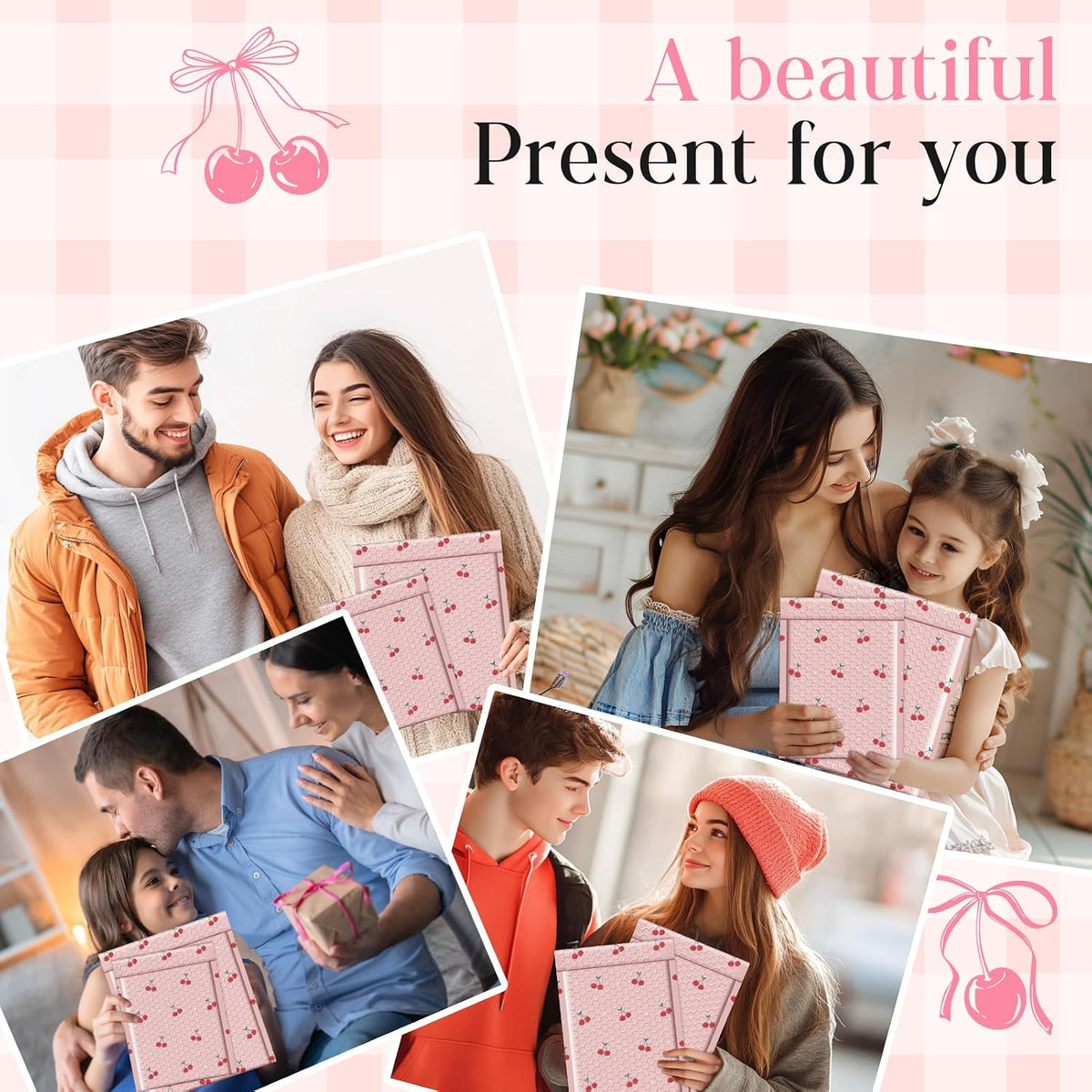 Cute Bubble Mailers 6x10 Inch 100 Pack Cherry Pink Padded Mailers