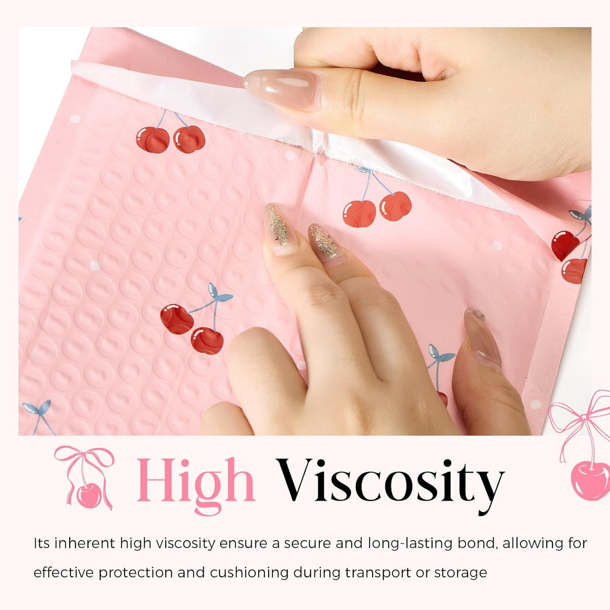 Cute Bubble Mailers 6x10 Inch 100 Pack Cherry Pink Padded Mailers