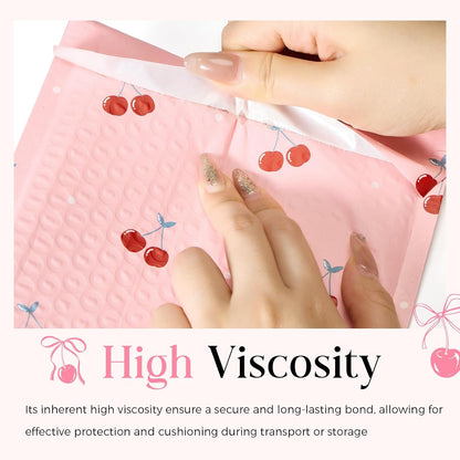 Cute Bubble Mailers 6x10 Inch 100 Pack Cherry Pink Padded Mailers