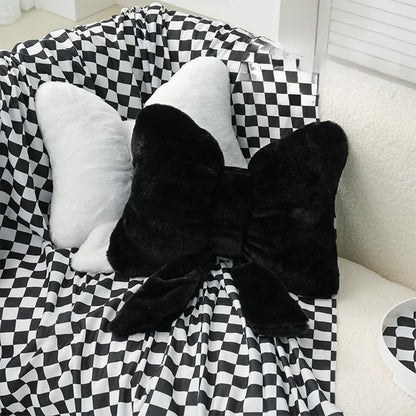 2 Pcs Coquette Bow Pillows Cute Bowknot Plush Pillow Coquette Home Decor Pink Bow Lumbar Pillow for Girls Loft Bed Decor Accessories