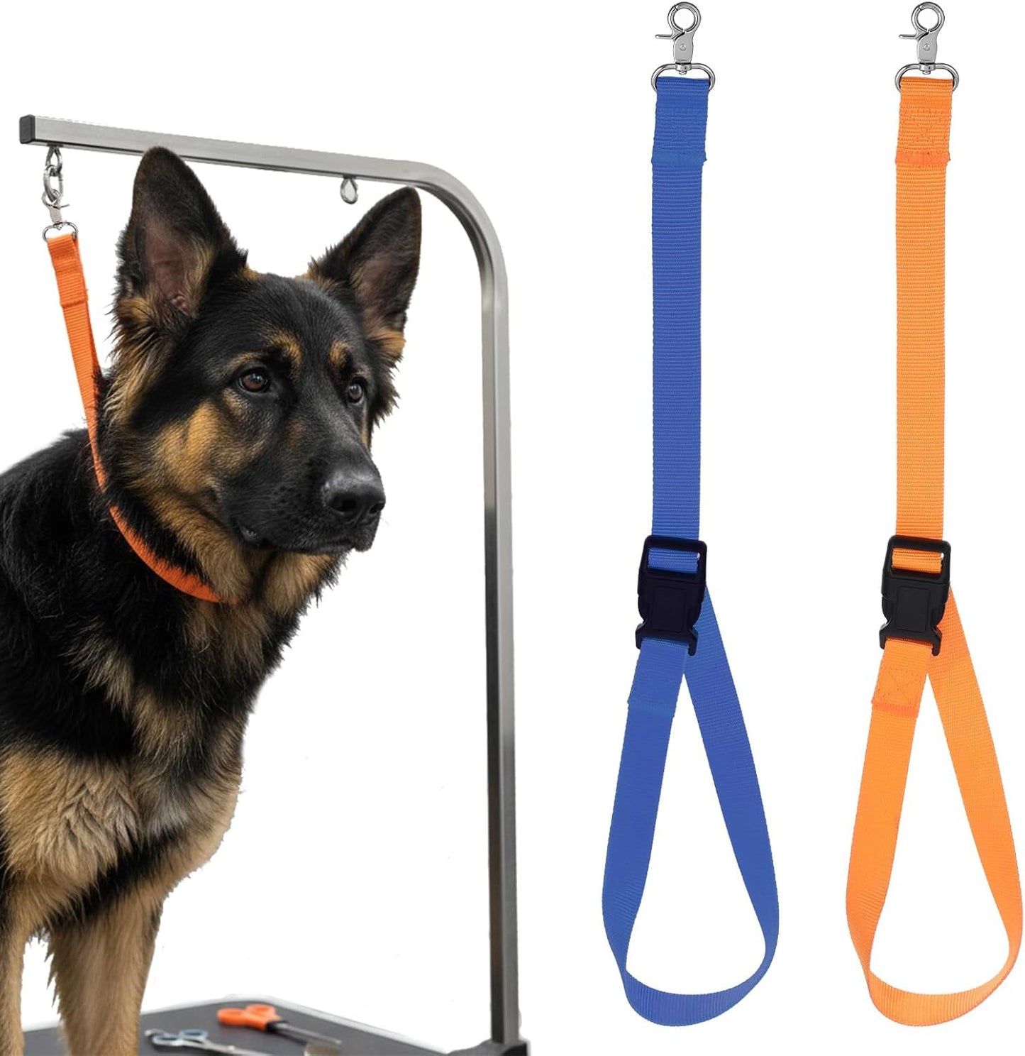 Pet Dog Grooming Loops Leash, 2 Pack Adjustable Nylon Restraint Noose Loop, Dog Cat Safety Rope for Dogs Bathtub, Fixed Dogs Bathing Safety Tether Straps for Arm and Pet Grooming Table