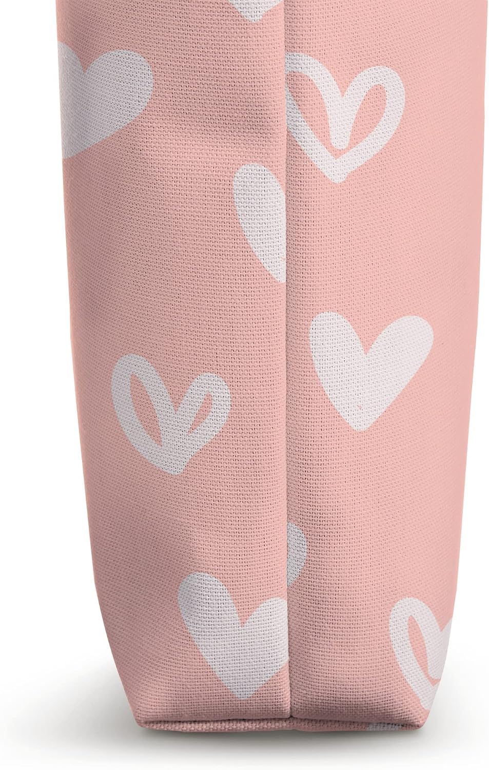 White Hearts Doodle Love Cute Valentine's Day Peach Pink Tote Bag