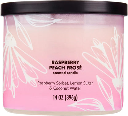3-Wick Ombre Wrap Raspberry Peach Candle, 14-Ounce