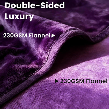 gogobunny Waterproof Blanket for Dogs and Cats, Reversible Flannel Double-Sided Furniture Protector for Couch Sofa Bed Against Spills & Pet Fur (50" x 60", Dark Purple/Light Purple)
