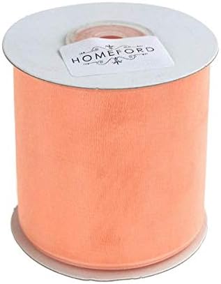 Plain Sheer Organza Ribbon, 2-3/4-inch, 25-Yard, Light Peach