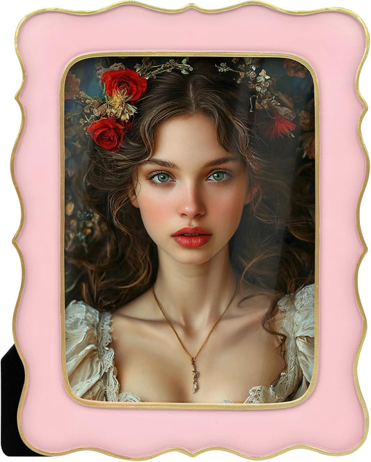 4x6 Vintage Picture Frame Pink, Ornate Antique Photo Frames